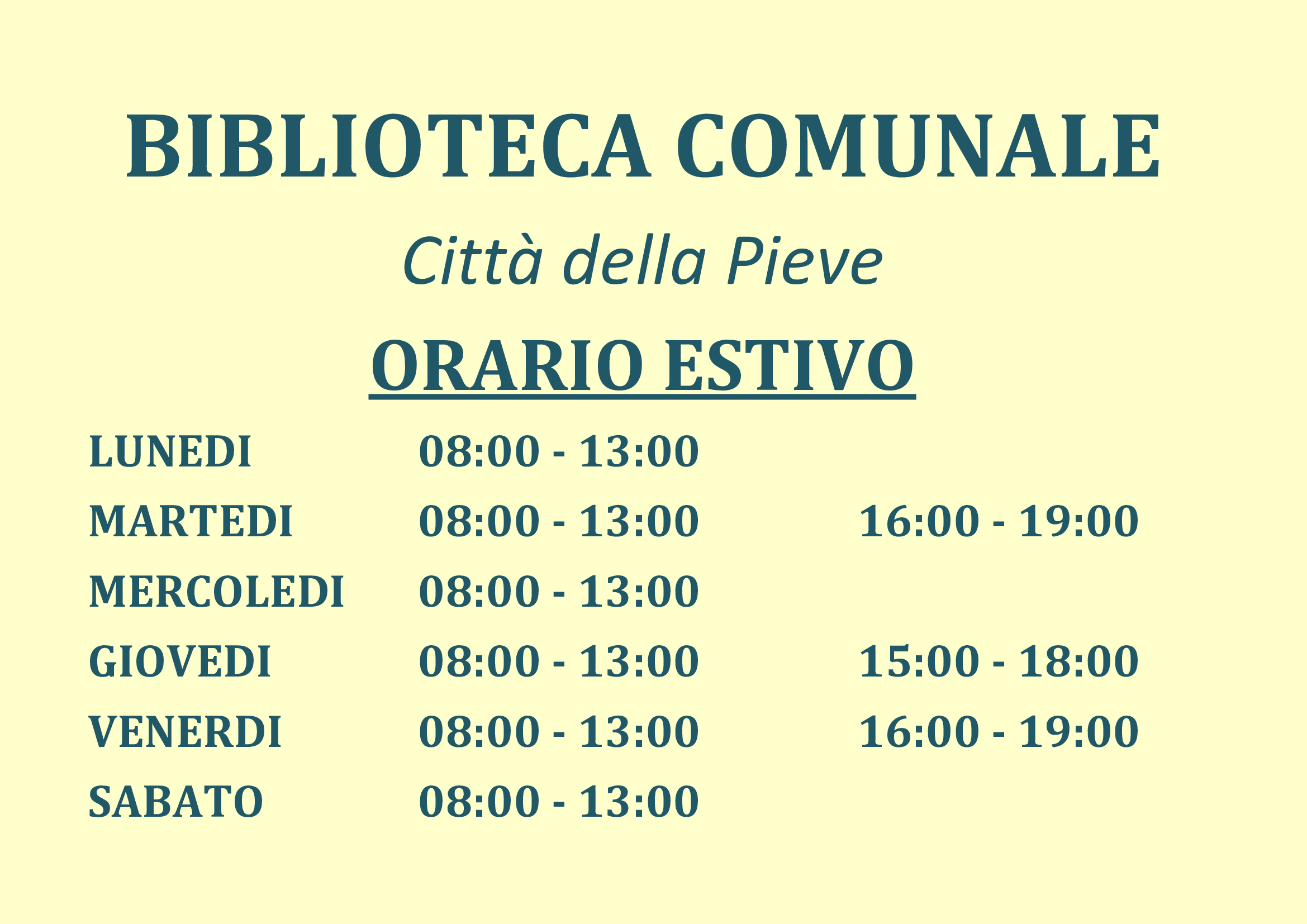 Comunicazione orario estivo