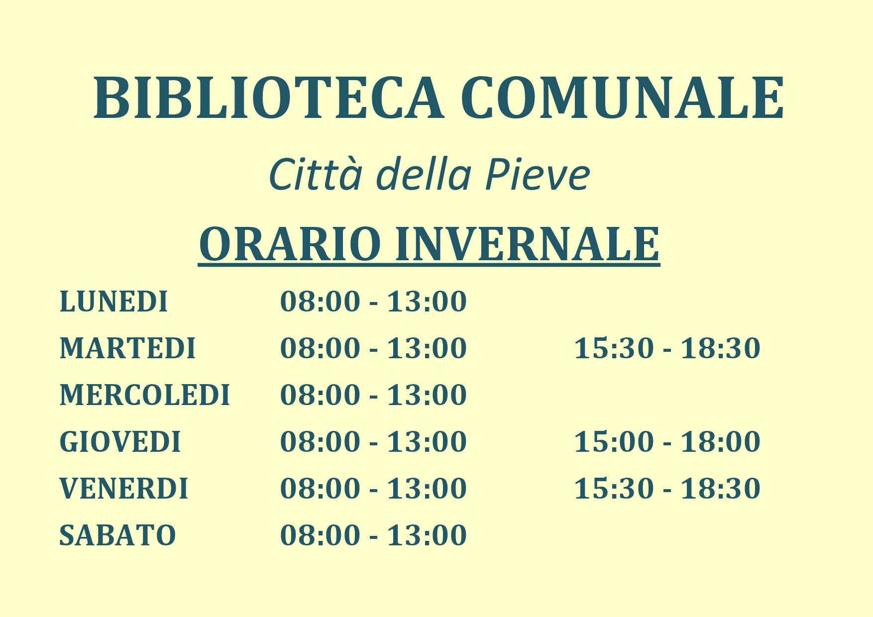 Comunicazione orario invernale